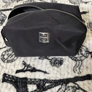 Givenchy Black Toiletry Bag with Silver Logo